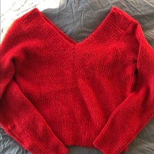 Crop red sweater